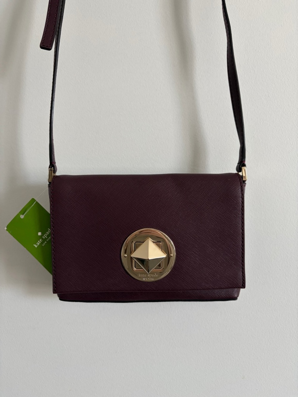 kate spade Plum Crossbody with Gold Medallion